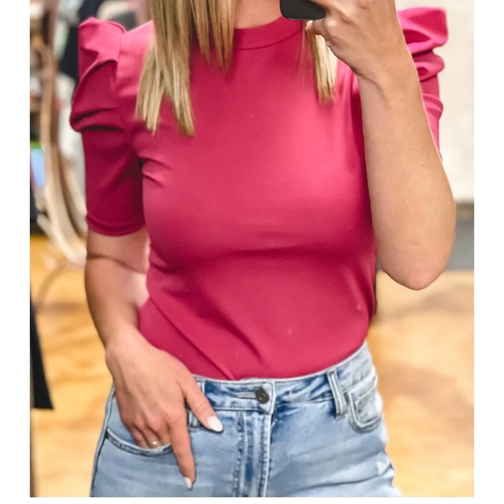 Puff sleeve dressy blouse